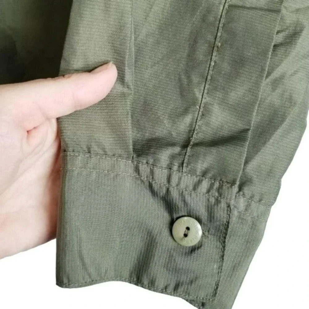 Levi's Silvertab Nylon Shirt Long Sleeve Camp Work Windbreaker Fishing Green‎ XL - Picture 2 of 8